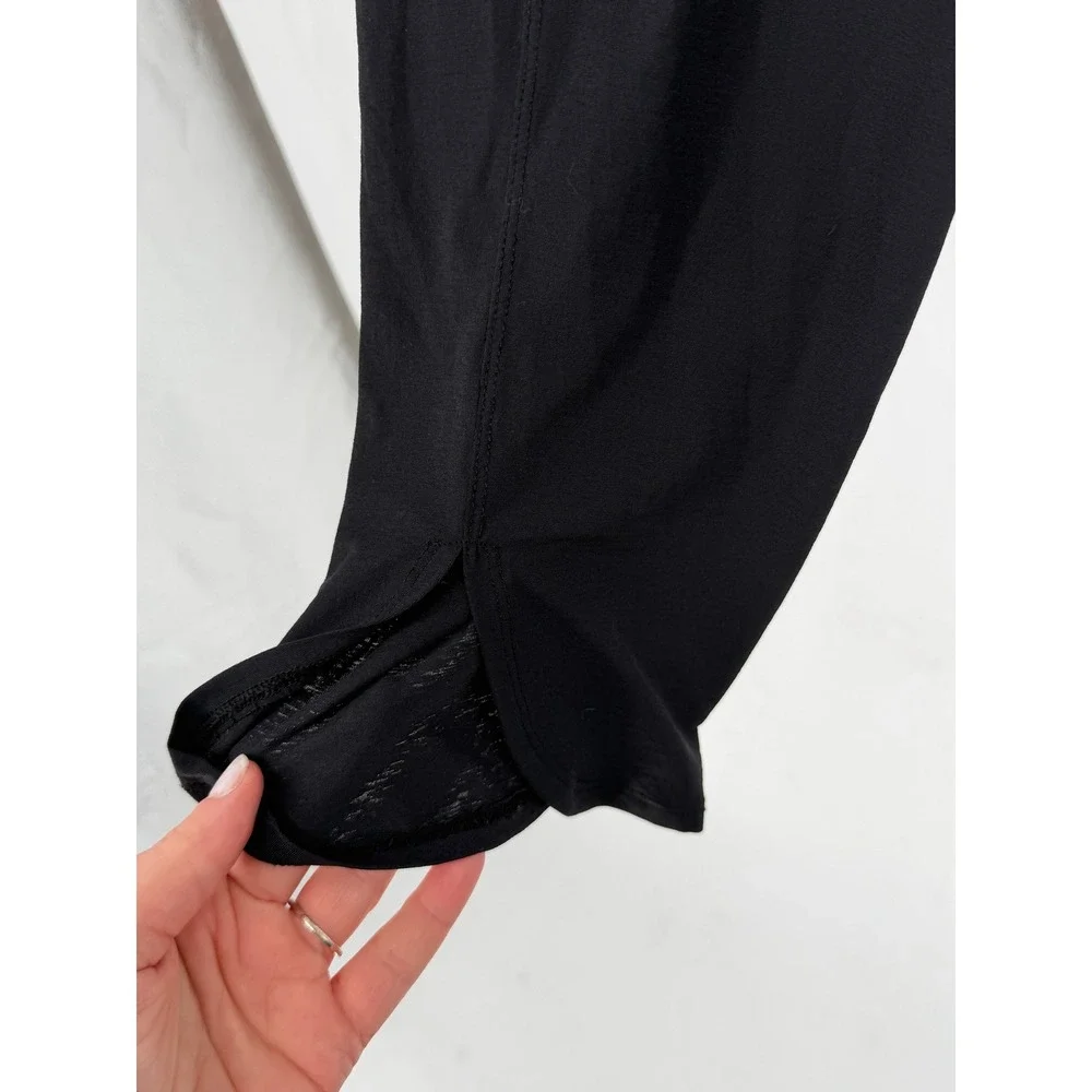 Free People FP Movement Pants Women XS Black Tie Front Split Hem Yoga Athleisure